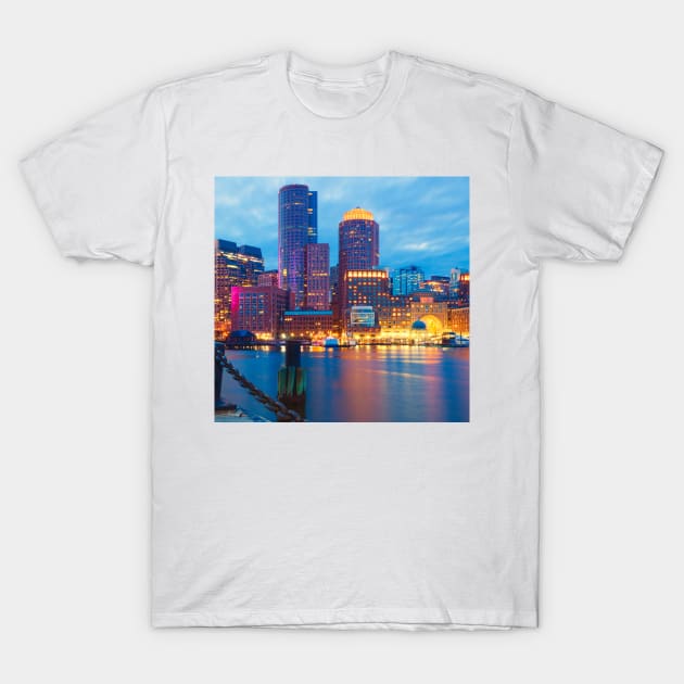 Boston City Skyline T-Shirt by NewburyBoutique